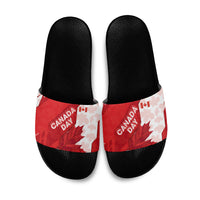 Canada Day Patriotic Maple Leaf Slide Sandals Geometric Rocky Mountain Art Heritage 1867 Graphic