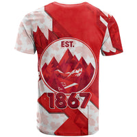 Canada Day Patriotic Maple Leaf T Shirt Geometric Rocky Mountain Art Heritage 1867 Graphic