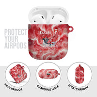Canada Day Loon And Maple Leaf AirPods Case Watercolor Nature Scenery Mari Usque Ad Mare Artistic