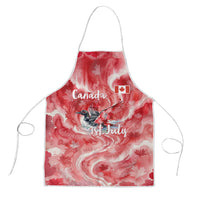 Canada Day Loon And Maple Leaf Apron Watercolor Nature Scenery Mari Usque Ad Mare Artistic