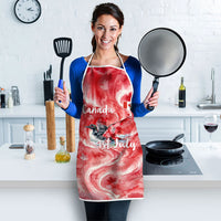 Canada Day Loon And Maple Leaf Apron Watercolor Nature Scenery Mari Usque Ad Mare Artistic