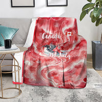 Canada Day Loon And Maple Leaf Blanket Watercolor Nature Scenery Mari Usque Ad Mare Artistic