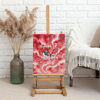 Canada Day Loon And Maple Leaf Canvas Wall Art Watercolor Nature Scenery Mari Usque Ad Mare Artistic