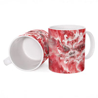 Canada Day Loon And Maple Leaf Ceramic Mug Watercolor Nature Scenery Mari Usque Ad Mare Artistic