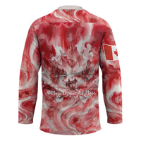 Canada Day Loon And Maple Leaf Hockey Jersey Watercolor Nature Scenery Mari Usque Ad Mare Artistic