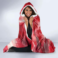 Canada Day Loon And Maple Leaf Hooded Blanket Watercolor Nature Scenery Mari Usque Ad Mare Artistic