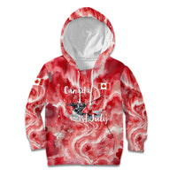 Canada Day Loon And Maple Leaf Kid Hoodie Watercolor Nature Scenery Mari Usque Ad Mare Artistic