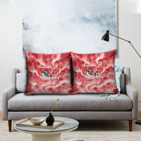 Canada Day Loon And Maple Leaf Pillow Cover Watercolor Nature Scenery Mari Usque Ad Mare Artistic
