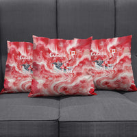 Canada Day Loon And Maple Leaf Pillow Cover Watercolor Nature Scenery Mari Usque Ad Mare Artistic