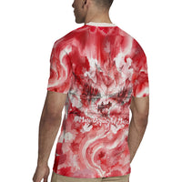 Canada Day Loon And Maple Leaf Rugby Jersey Watercolor Nature Scenery Mari Usque Ad Mare Artistic