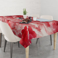 Canada Day Loon And Maple Leaf Tablecloth Watercolor Nature Scenery Mari Usque Ad Mare Artistic