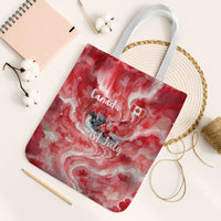 Canada Day Loon And Maple Leaf Tote Bag Watercolor Nature Scenery Mari Usque Ad Mare Artistic