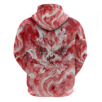 Canada Day Loon And Maple Leaf Zip Hoodie Watercolor Nature Scenery Mari Usque Ad Mare Artistic