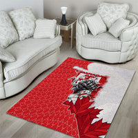 Canada Day Area Rug Patriotic Maple Leaf - Robotic Fist