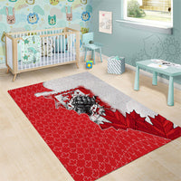 Canada Day Area Rug Patriotic Maple Leaf - Robotic Fist