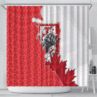 Canada Day Shower Curtain Patriotic Maple Leaf - Robotic Fist