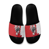 Canada Day Slide Sandals Patriotic Maple Leaf - Robotic Fist