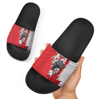 Canada Day Slide Sandals Patriotic Maple Leaf - Robotic Fist