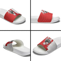 Canada Day Slide Sandals Patriotic Maple Leaf - Robotic Fist