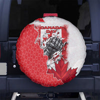 Canada Day Spare Tire Cover Patriotic Maple Leaf - Robotic Fist