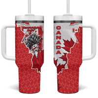 Canada Day Tumbler With Handle Patriotic Maple Leaf - Robotic Fist
