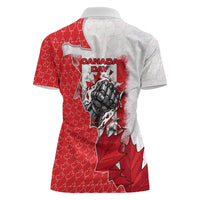 Canada Day Women Polo Shirt Patriotic Maple Leaf - Robotic Fist