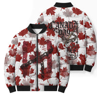 Canada Day Bomber Puffer Jacket Constitutional Autonomy 1982 Vintage - Broken Chains Freedom