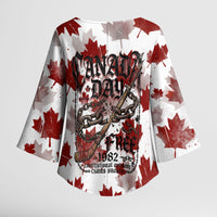 Canada Day Kimono Sleeve Blouse Constitutional Autonomy 1982 Vintage - Broken Chains Freedom