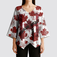 Canada Day Kimono Sleeve Blouse Constitutional Autonomy 1982 Vintage - Broken Chains Freedom