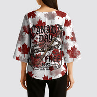 Canada Day Kimono Sleeve Blouse Constitutional Autonomy 1982 Vintage - Broken Chains Freedom