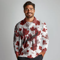 Canada Day Long Sleeve Polo Shirt Constitutional Autonomy 1982 Vintage - Broken Chains Freedom