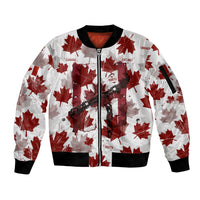 Canada Day Sleeve Zip Bomber Jacket Constitutional Autonomy 1982 Vintage - Broken Chains Freedom
