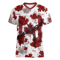 Canada Day Women V-Neck T-Shirt Constitutional Autonomy 1982 Vintage - Broken Chains Freedom