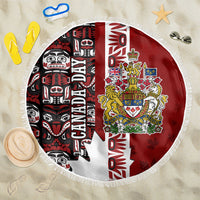 Canada Day Indigenous First Nations Beach Blanket Tribal Haida Totem Art One Nation