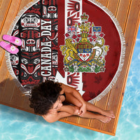 Canada Day Indigenous First Nations Beach Blanket Tribal Haida Totem Art One Nation