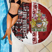 Canada Day Indigenous First Nations Beach Blanket Tribal Haida Totem Art One Nation