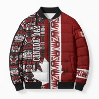 Canada Day Indigenous First Nations Bomber Puffer Jacket Tribal Haida Totem Art One Nation