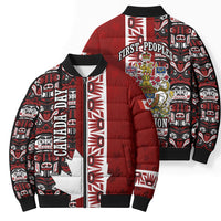 Canada Day Indigenous First Nations Bomber Puffer Jacket Tribal Haida Totem Art One Nation