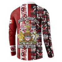 Canada Day Indigenous First Nations Button Sweatshirt Tribal Haida Totem Art One Nation
