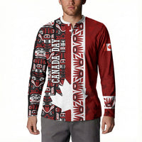 Canada Day Indigenous First Nations Button Sweatshirt Tribal Haida Totem Art One Nation
