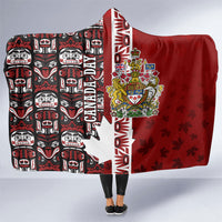 Canada Day Indigenous First Nations Hooded Blanket Tribal Haida Totem Art One Nation