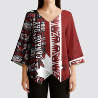 Canada Day Indigenous First Nations Kimono Sleeve Blouse Tribal Haida Totem Art One Nation