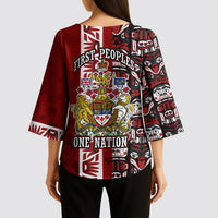 Canada Day Indigenous First Nations Kimono Sleeve Blouse Tribal Haida Totem Art One Nation