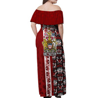 Canada Day Indigenous First Nations Off Shoulder Maxi Dress Tribal Haida Totem Art One Nation
