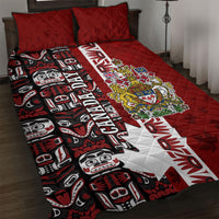 Canada Day Indigenous First Nations Quilt Bed Set Tribal Haida Totem Art One Nation