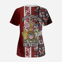 Canada Day Indigenous First Nations Scrub Top Tribal Haida Totem Art One Nation