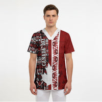 Canada Day Indigenous First Nations Scrub Top Tribal Haida Totem Art One Nation