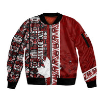 Canada Day Indigenous First Nations Sleeve Zip Bomber Jacket Tribal Haida Totem Art One Nation