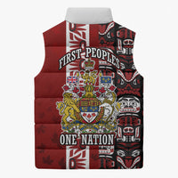 Canada Day Indigenous First Nations Sleeveless Puffer Jacket Tribal Haida Totem Art One Nation