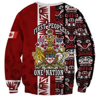 Canada Day Indigenous First Nations Sweatshirt Tribal Haida Totem Art One Nation